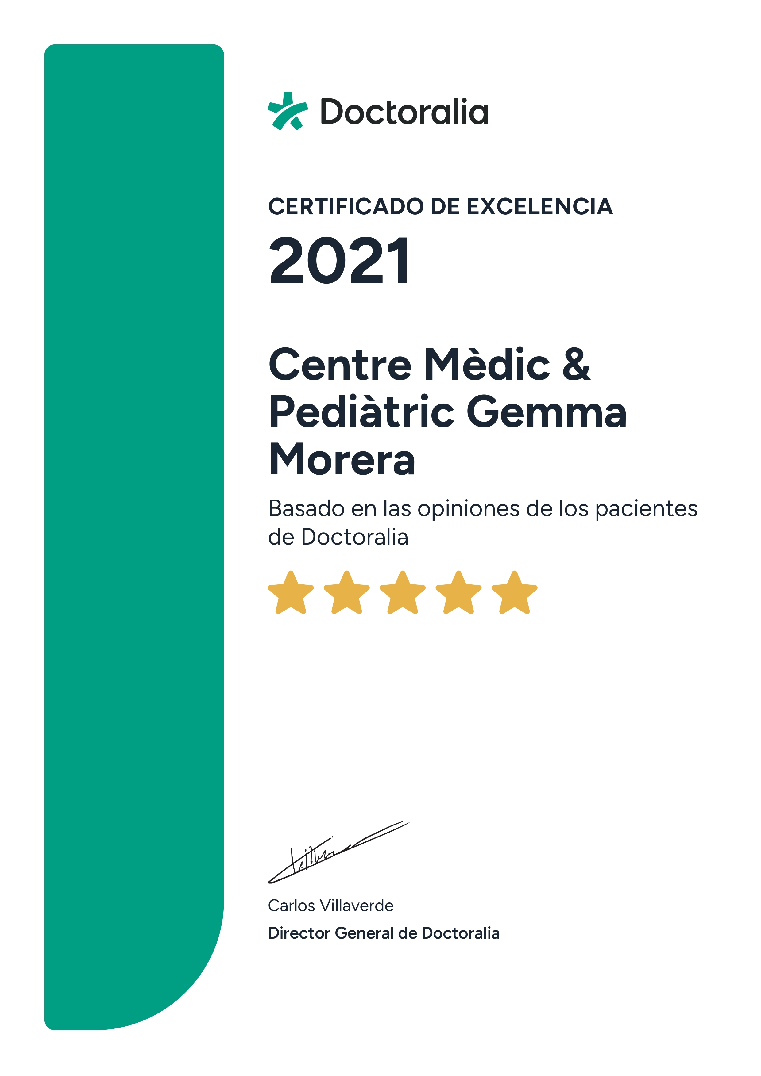Certificado de Excelencia 2021